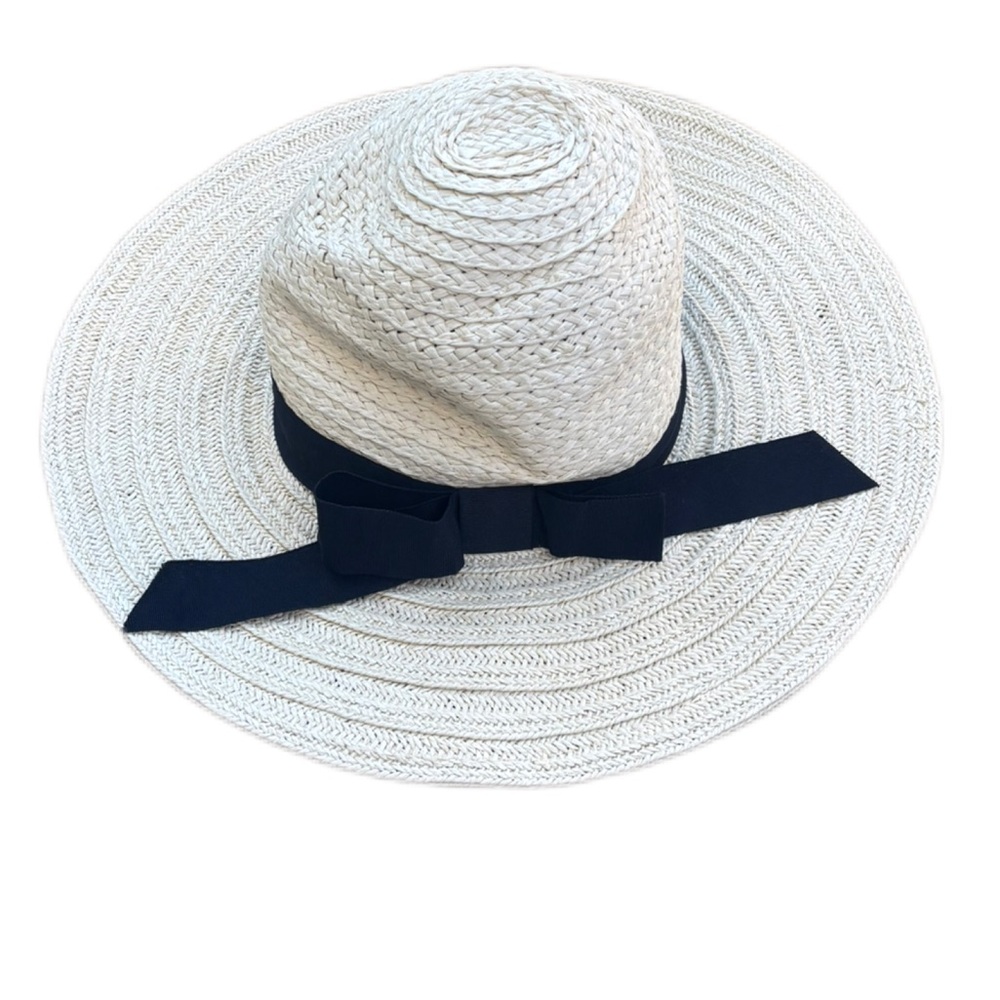 LC Lauren Conrad Cream Sun Hat with Black Ribbon
